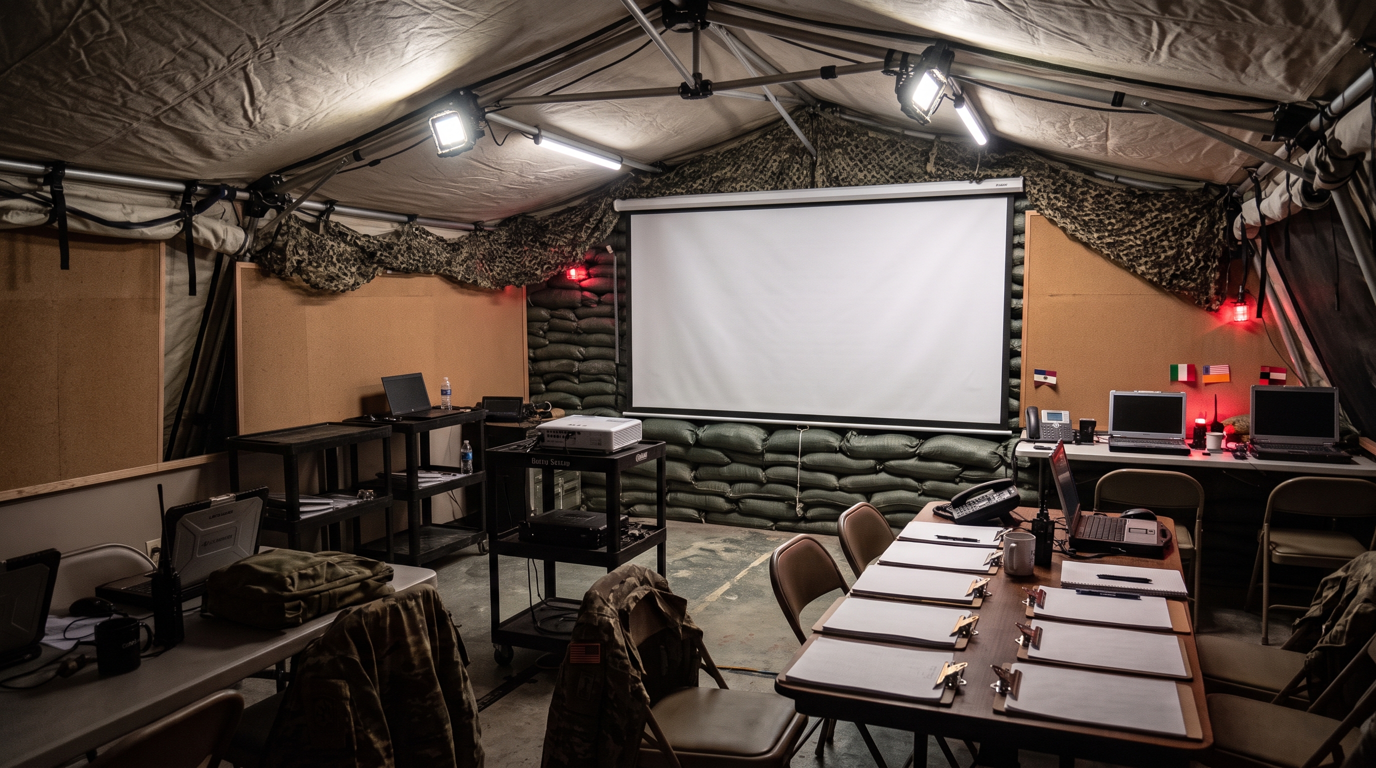 INSTOPCO briefing room — command tent